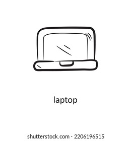 laptop Outline Icon Design illustration. Project Management Symbol on White background EPS 10 File