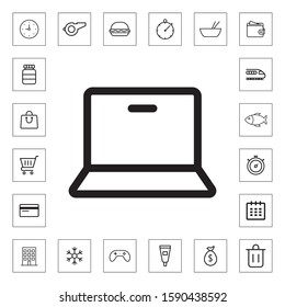 Laptop outline icon illustration isolated vector sign symbol