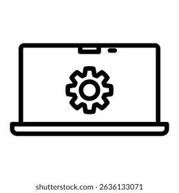 Laptop outline icon. Simple vector icon design in outline style. Editable vector format