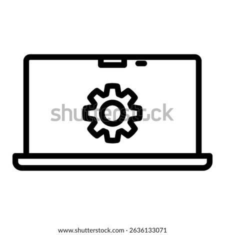 Laptop outline icon. Simple vector icon design in outline style. Editable vector format