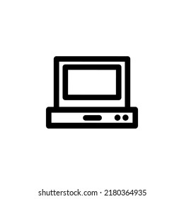Portátil Con Vector De Icono De Contorno 