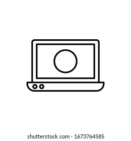 Laptop with outline icon vector illustration