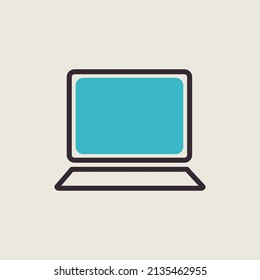 Laptop outline isolated icon. Workspace sign. Graph symbol for your web site design, logo, app, UI. Vector illustration, EPS10.