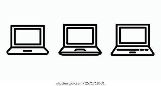 laptop outline or line icon design bundle.
