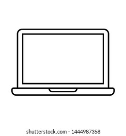 Laptop Outline Stroke Icon Illustration Vector