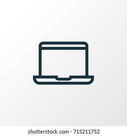 Laptop Outline Symbol. Premium Quality Isolated Notebook Element In Trendy Style.
