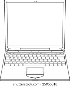 Laptop outline vector illustration