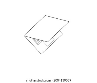 laptop outline vector in minimalist style