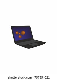 
Laptop over white background