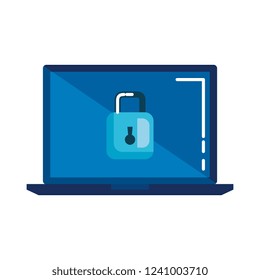 laptop with padlock security