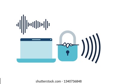 laptop with padlocked icon