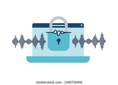 laptop with padlocked icon