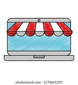 laptop with parasol icon