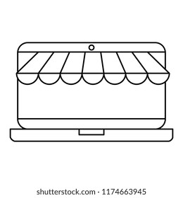 laptop with parasol icon