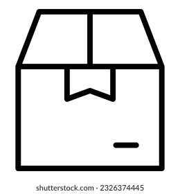 Laptop parcel box icon outline vector. Store shop. Digital center