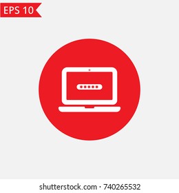 Laptop password icon Vector.