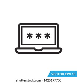 laptop with password icon vector design 