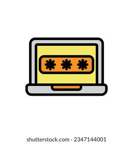 Laptop Password Icon Vector Illustration