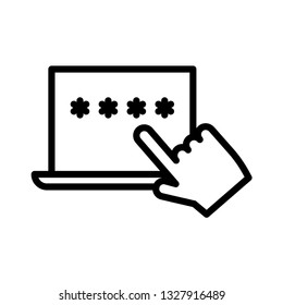 laptop password line icon 