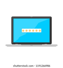 Laptop Password Login Vector Icon