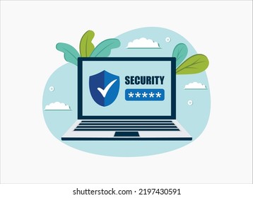 Laptop password notification of a vector, phone security, cellphone, access, user authentication, login, password protection technology