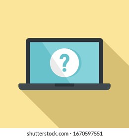Laptop password request icon. Flat illustration of laptop password request vector icon for web design