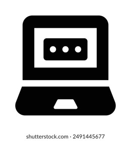 Laptop password vector design in trendy style