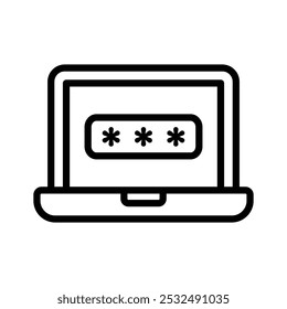 Laptop password vector design in trendy style