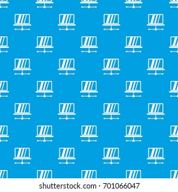 Laptop pattern repeat seamless in blue color for any design. Vector geometric illustration