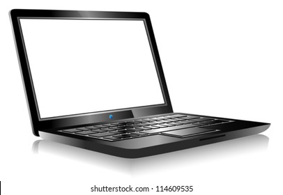 Laptop PC Computer on white background - 3D Laptop with space for your message