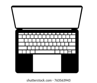 Laptop PC computer vector silhouette pictogram 