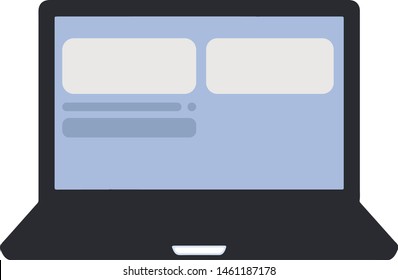 Laptop pc flatlay vector illustration 