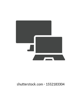 Laptop and PC icon isolated on white background. Computer symbol modern, simple, vector, icon for website design, mobile app, ui. Vector Illustration
