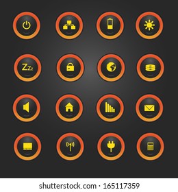 laptop and PC indication light buttons eps10