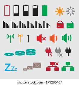 laptop and pc indication status icons eps10