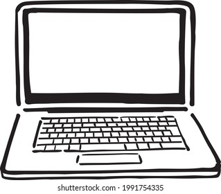 laptop pc keyboard vector illustration