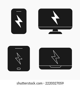 laptop pc smartphone tablet charging shape icon vector flat illustration