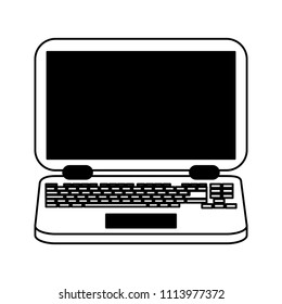 Laptop pc technology in black and white