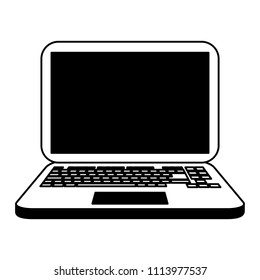 Laptop pc technology in black and white