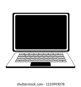 Laptop pc technology in black and white