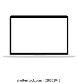 laptop pc vector drawing flat design blank screen on white background