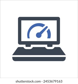 Laptop performance Icon, Vector Graphics