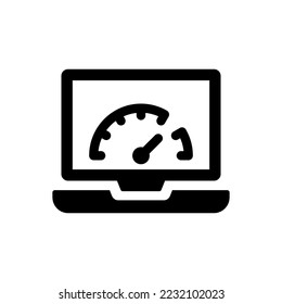 Laptop performance icon (vector illustration)