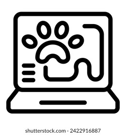 Laptop pet tracker icon outline vector. System persona. Care animal park