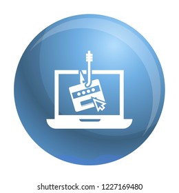 Laptop phishing icon. Simple illustration of laptop phishing vector icon for web design isolated on white background