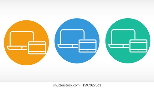 Laptop phone  icon vector isolated on white background. Trendy laptop phone  icon vector in flat style. Template for app icon vector ui, phone  logo and ux. icon vector laptop for your web site 