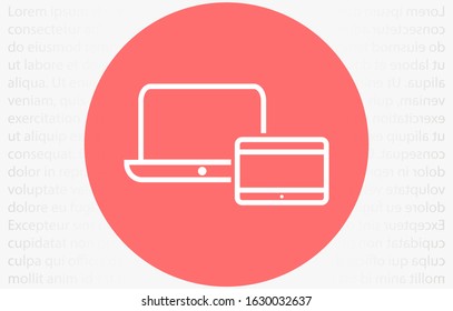 Laptop phone icon vector isolated on white background. Trendy laptop phone icon vector in flat style. Template for app icon vector ui, phone logo and ux. icon vector laptop for your web site