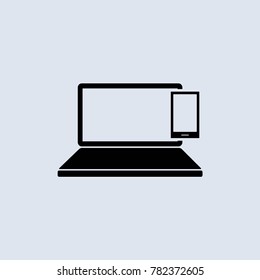 laptop and phone, vector icon