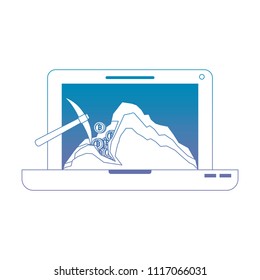 laptop with pick mining bitcoin commerce