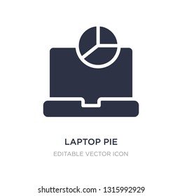 laptop pie chart on screen icon on white background. Simple element illustration from Computer concept. laptop pie chart on screen icon symbol design.